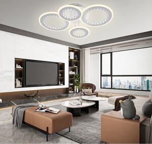 Lustra LED 142W, cercuri cu margele, telecomanda wifi 2.4G, lumina/rece/calda/neutra, intensitate reglabila