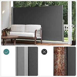 Copertina solara laterala, Songmics, Gri, 180x450 cm