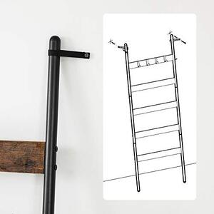 Cuier prosoape tip scara, Vasagle, Antic-Negru, 60x176 cm