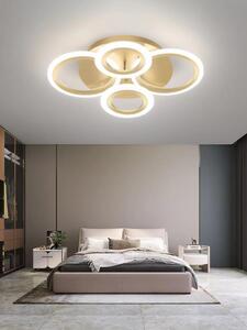 Lustra LED 84W Gold 4 Cercuri cu Telecomanda wifi 2.4G lumina rece/calda/neutra intensitate reglabila