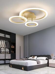Lustra LED 76W Gold 3 Cercuri cu Telecomanda wifi 2.4G lumina rece/calda/neutra intensitate reglabila