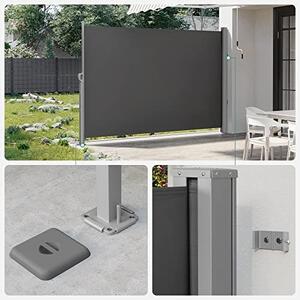Copertina solara laterala, Songmics, Gri, 180x450 cm