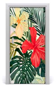 Autocolante pentru usi flori Hawaii