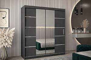 Dressing Marissa, 140x60x200cm, cu oglinda, Antracit, Pal 18 mm