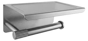 Suport pentru hârtie igienică cu poliță 6613 Modern Nickel Brush