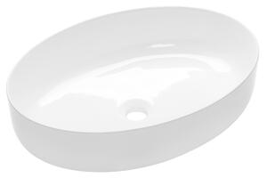 Invena Astri, chiuveta blat ceramica 55x41x14 cm, alb lucios, INV-CE-30-001-W