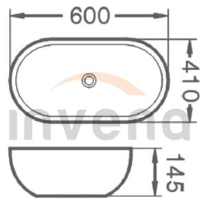 Invena Korfu, chiuveta blat 60x42x14,5 cm, alb lucios, INV-CE-34-001-C