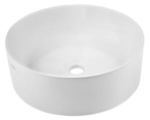 Invena Kos, chiuveta blat ceramica 415x415x135 mm, alb lucios, INV-CE-38-001-C