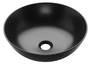 Invena Tinos, chiuveta blat ceramica 39,5x39,5x13,5 cm, negru mat, INV-CE-43-005-C
