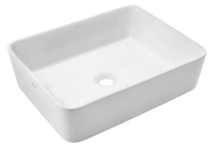 Invena Paros, chiuveta blat ceramica 475x375x145 mm, alb lucios, INV-CE-36-001-C