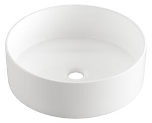 Invena Limnos, chiuveta rotunda pe blat 36x36x13 cm, alb, INV-CE-59-001-W