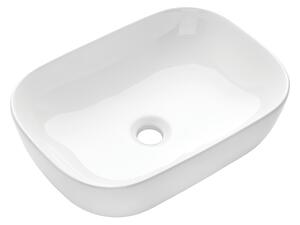 Invena Vitoria, chiuveta blat ceramica 455x320x135 mm, alb lucios, INV-CE-48-001-W