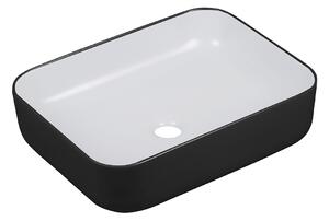 Laveo Mogami, chiuveta 50x40 cm, chiuveta ovala pe blat, alb-negru, LAV-VUM_7250