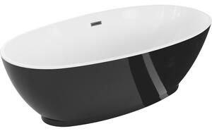 Mexen Bilbao, cadă de sine stătătoare 180 x 90 cm, alb-negru, preaplin grafit, 51311809075-66