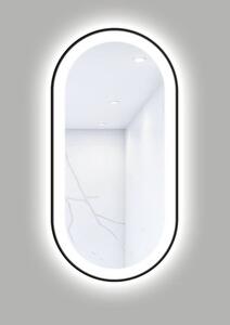 Oglindă baie cu LED Cordia Oval Line Premium 50x100 cm ramă neagră IP 44