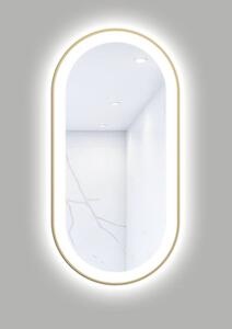 Oglindă baie cu LED Cordia Oval Line Premium 50x100 cm ramă aurie IP 44