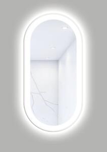 Oglindă baie cu LED Cordia Oval Line Premium 50x100 cm ramă albă IP 44