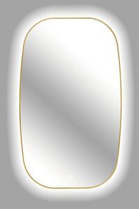 Oglindă baie cu LED Cordia Retro Line Blacklight 60x100 cm ramă aurie IP 44