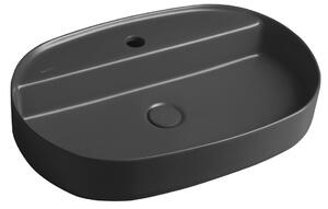 Sapho INFINITY OVAL, chiuveta ceramica blat 60x40cm, antracit, 10NF65060-2C
