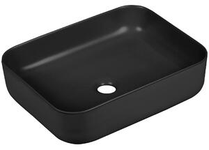 Laveo Mogami, chiuveta ceramica blat 500x400x135mm, negru mat, LAV-VUM_B250