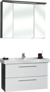 Bază lavoar baie suspendată pelipal Sera, 2 sertare cu închidere lentă, PAL, 86 cm, alb lucios