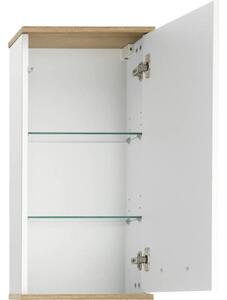 Dulap baie suspendat pelipal Noventa, 1 ușă, MDF, 74,5x60 cm, alb