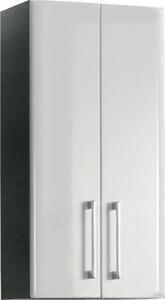 Dulap baie suspendat pelipal Sera, 2 uși, PAL, 70x35 cm, alb lucios/grafit