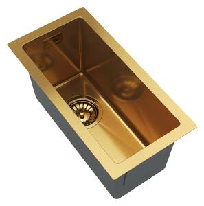 Gamma Gamma, chiuvetă din oțel cu 1 compartiment 220x440x210 mm, auriu mat, GMA-S2244-GD