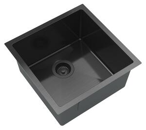 Gamma Gamma, chiuvetă din oțel cu 1 compartiment 438x438x215 mm, negru, GMA-S4444-BK