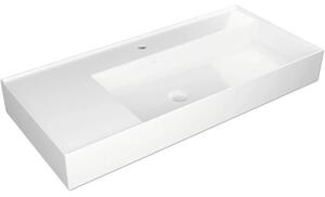 Lavoar pe blat Jungborn QUATTRO 101x46 cm, poliță stânga, alb lucios