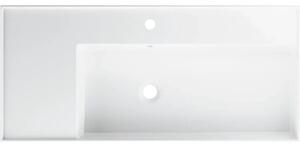 Lavoar pe blat Jungborn QUATTRO 101x46 cm, poliță stânga, alb lucios