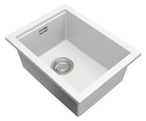 Gamma Decor 3850, chiuvetă granit cu 1 compartiment 380x500x207 mm, alb, GMA-ZLE000158