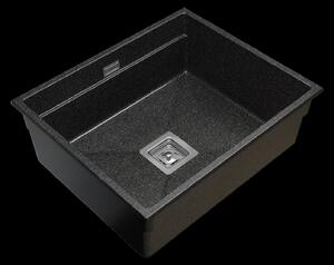 Gamma Decor 6050, chiuvetă granit cu 1 compartiment 600x500x220 mm, negru cu puncte aurii, GMA-ZLE000112
