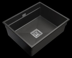 Gamma Decor 6050, chiuvetă granit cu 1 compartiment 600x500x220 mm, negru, GMA-ZLE000110