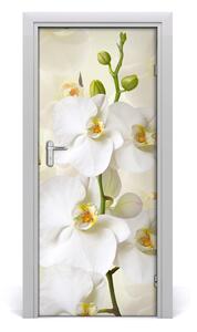 Autocolante pentru usi Wall decal USI autocolant alb orhidee
