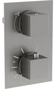 Mexen Cube baterie termostatică pentru cadă si duș cu 2 ieșiri, Grafit - 77502-66