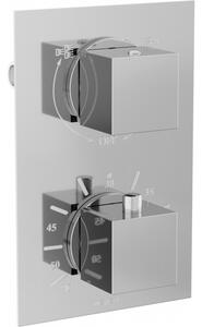 Mexen Cube baterie termostatică pentru cadă si duș cu 2 ieșiri, Crom - 77502-00