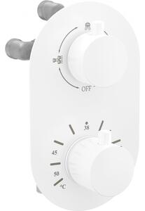 Mexen Kai baterie termostatică pentru cadă si duș cu 3 ieșiri, Albă - 77602-20