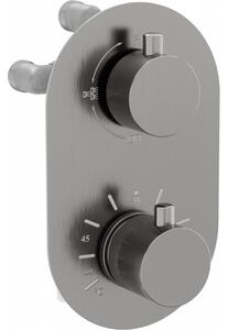 Mexen Kai baterie termostatică pentru cadă si duș cu 3 ieșiri, Grafit - 77602-66
