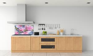 Panou sticlă decorativa bucătărie magnolie roz