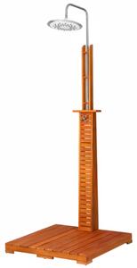 Duș de grădină TAHITI din lemn de eucalipt, 223 cm, maro/argintiu Casaria