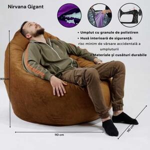 Fotoliu Nirvana Gigant Pufrelax, Material Impermeabil, Lilac