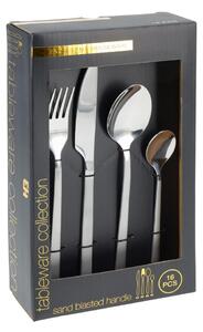 Set tacâmuri, 16 piese, din oțel inoxidabil, argintiu