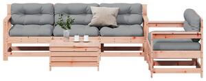 Set mobilier de grădină cu perne, 6 piese, lemn masiv Douglas