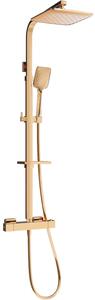 Mexen - Set de duș CQ62 cu robinet termostatic Cube, roz-auriu, 772506295-60