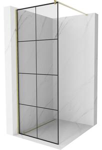 Paravan de dus Mexen Kioto 80x200 cm 8 mm, profil auriu, sticla neagra model 1, 800-080-101-01-77