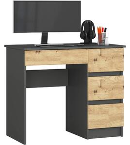 Masa PC Benicio II (grafit + stejar artizanal) (D). Promo -19%. 1152089