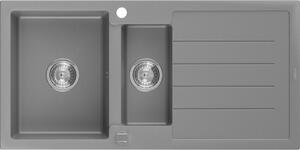 Mexen Andres Chiuvetă de granit cu 1,5 compartiment cu picurător 1000 x 500 mm, Gri - 6515101510-71