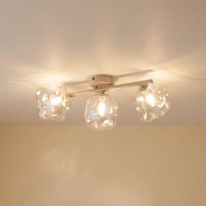 TK Lighting Plafonieră Lava, cu 3 becuri, lungime 50 cm, nisip/cognac, G9, reglabil, Bej, Camera de zi / sufragerie, Sticlă, Modern