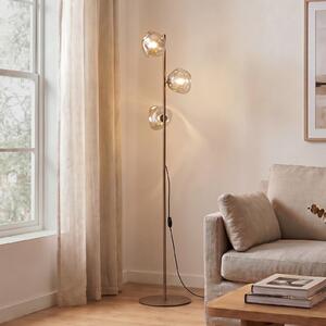 TK Lighting Lampadar Lava, nisip/cognac, sticlă, 151 cm, cu 3 becuri, G9, Bej, Camera de zi / sufragerie, Sticlă, Modern